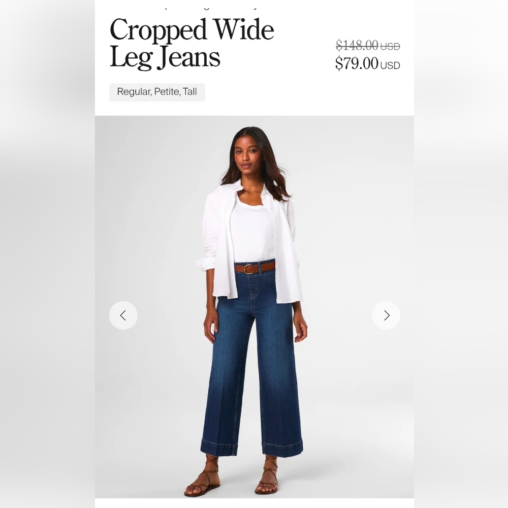 SPANX Cropped Wide Leg Jeans